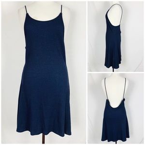 Topshop Size 10 Scoop Back Mini Navy Blue Dress